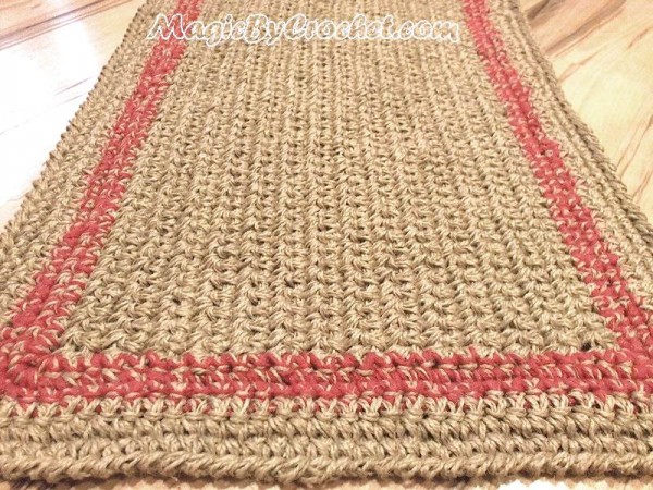 Natural fiber Rug, Jute Rug, Area jute rug, Crochet patio rug, Handmade, 120 cm, Custom color ...